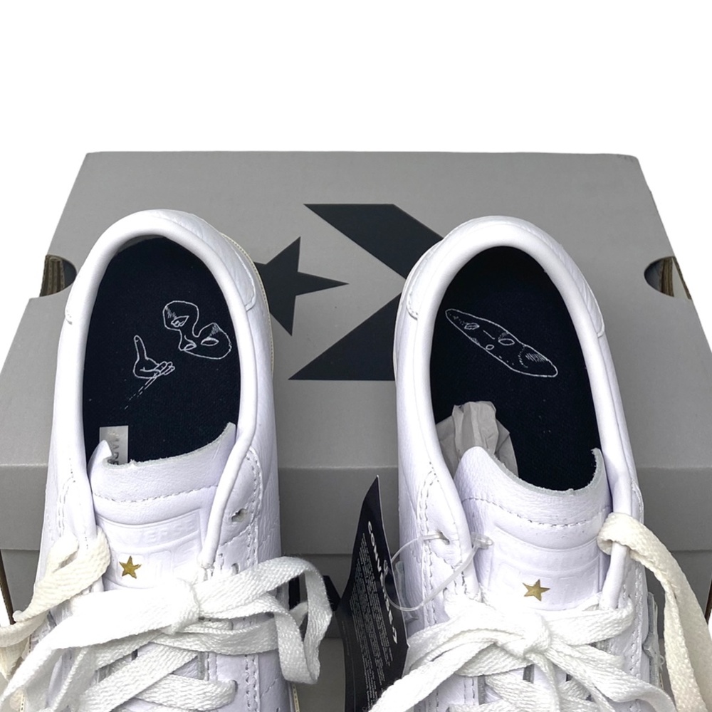 Converse CONS One Star Pro AS Low Top White Women Leather Size Sneakers 168658C - Picture 9 of 10
